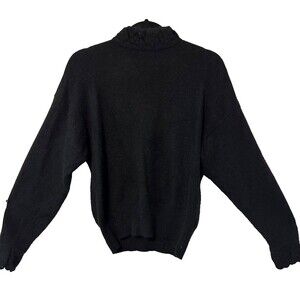 Valerie Stevens L Lambswool Blend‎ Black Sweater High Neck Line